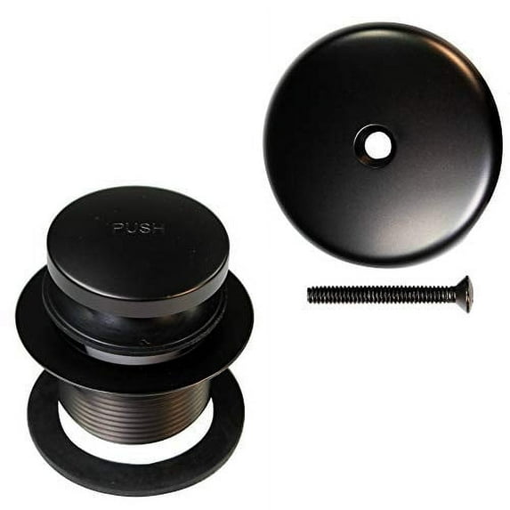 Westbrass Coarse Thread Tip-Toe Bathtub Drain with One-Hole Overflow Cover, Oil Rubbed Bronze