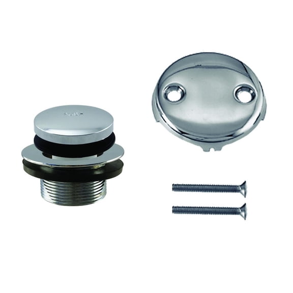 Westbrass Coarse Thread Tip-Toe Bathtub Drain with 2-Hole Overflow, Polished Chrome