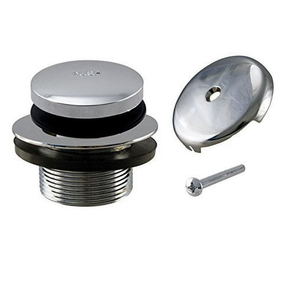 Westbrass Coarse Thread Tip-Toe Bathtub Drain with One-Hole Overflow Cover, Polished Chrome