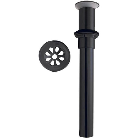 Westbrass Rain Drop Grid Drain with No Overflow, Matte Black