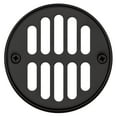 thumbnail image 1 of Westbrass Round Brass Shower Strainer Drain Cover with Crown Ring, Matte Black, 1 of 6