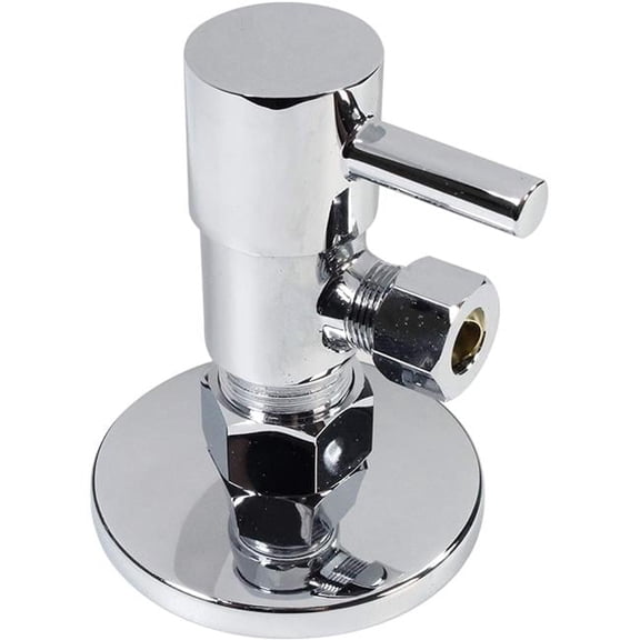 Westbrass  Round Quarter Turn Angle Stop, Polished Chrome