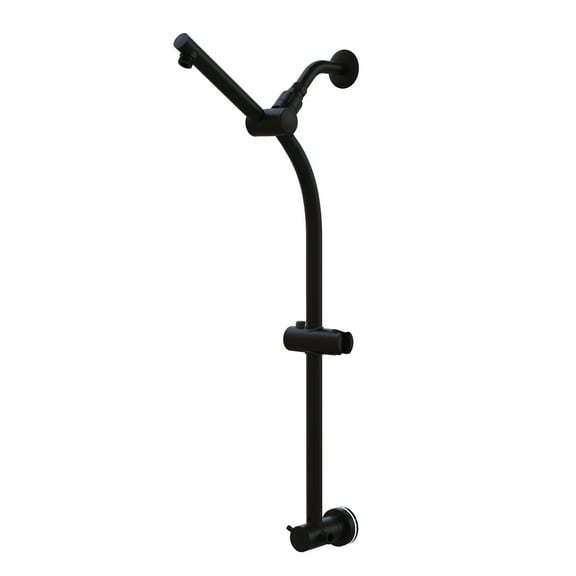 Westbrass SB1520-62 Drill-Free 21" Adjustable Height Shower Head and Handheld Sprayer Slide Extension Bar with Diverter, Matte Black