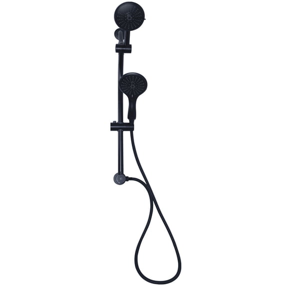 Westbrass SCH800-62 Shower Kit with Slide Bar, Diverter, 5-Function Spray Fixed Shower Head & Hand Shower and 5 Ft. Hose, Matte Black