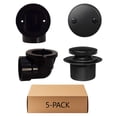 thumbnail image 1 of Westbrass 1-1/2" Tip-Toe Bathtub Drain Plumber's Pack with Two-Hole Elbow and ABS Fittings, Matte Black (5-Pack), 1 of 14