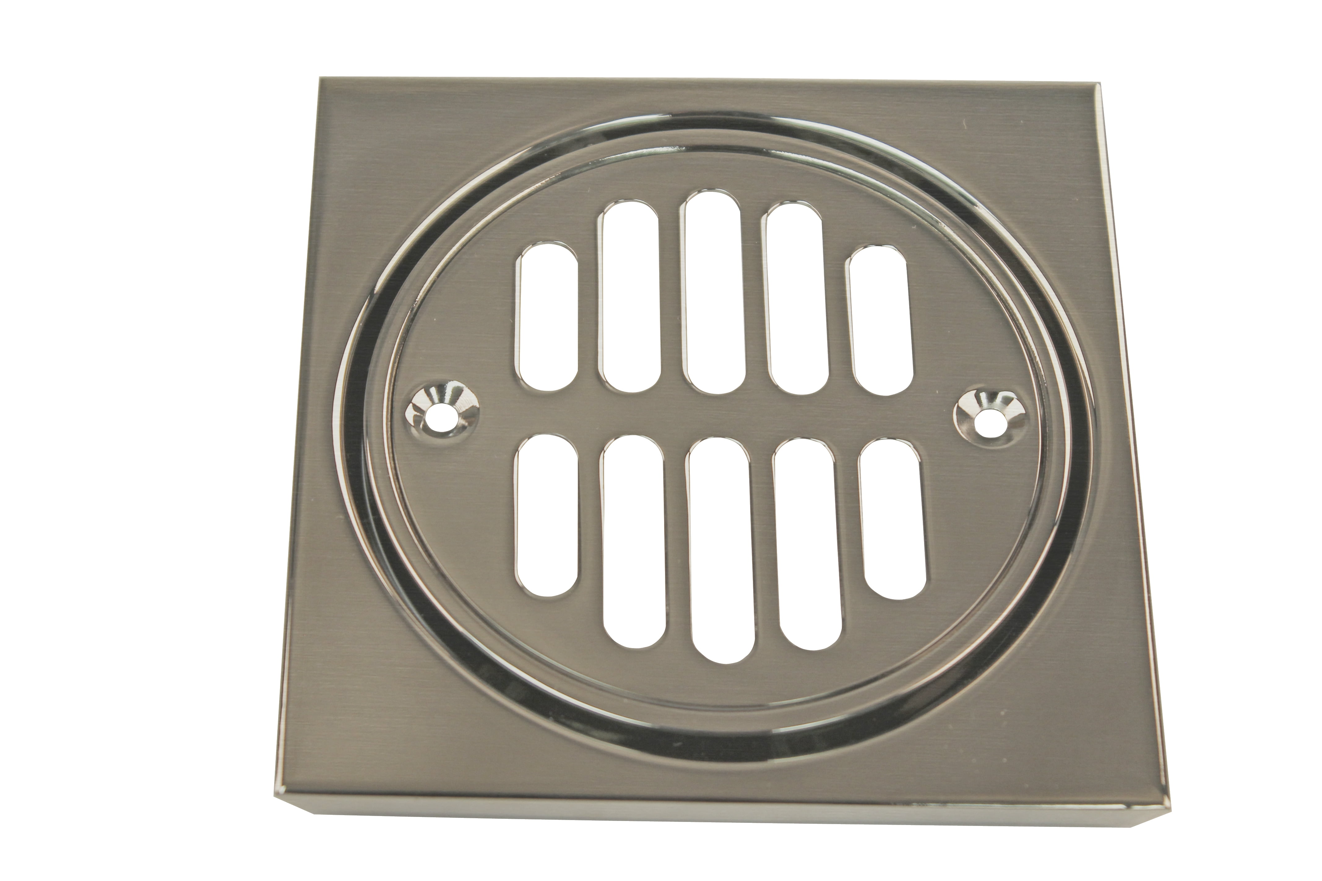 Westbrass Shower Strainer Set Square with Crown D313 in Satin Nickel