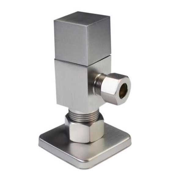 Westbrass Square 0.25 Turn Angle Stop, Satin Nickel