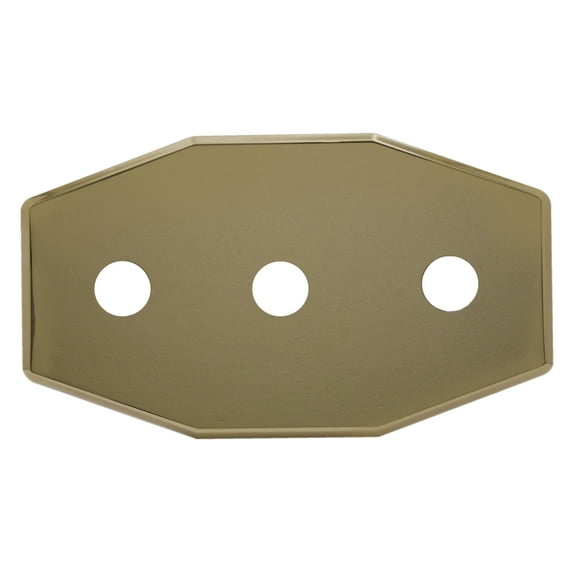 Westbrass Three-Hole Remodel Cover Plate for Bathtub and Shower Valves, Polished Brass
