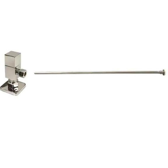 Westbrass Toilet Kit with Square Angle Stop, Polished Nickel