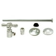 thumbnail image 1 of Westbrass Toilet Supply Kit with Cross Handle Angle Stop and Flat Head Riser, Polished Nickel, 1 of 6