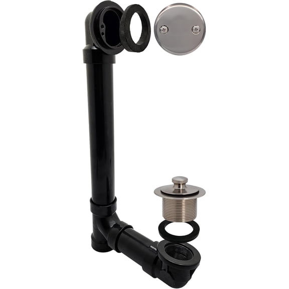 Westbrass Twist & Close Sch. 40 ABS Bath Waste with Two-Hole Elbow, Stainless Steel, D4941-20