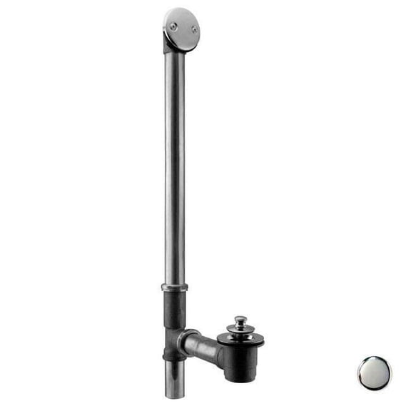 Westbrass  Twist and Close Bath Waste and Overflow with 2 Hole Faceplate - Polished Chrome