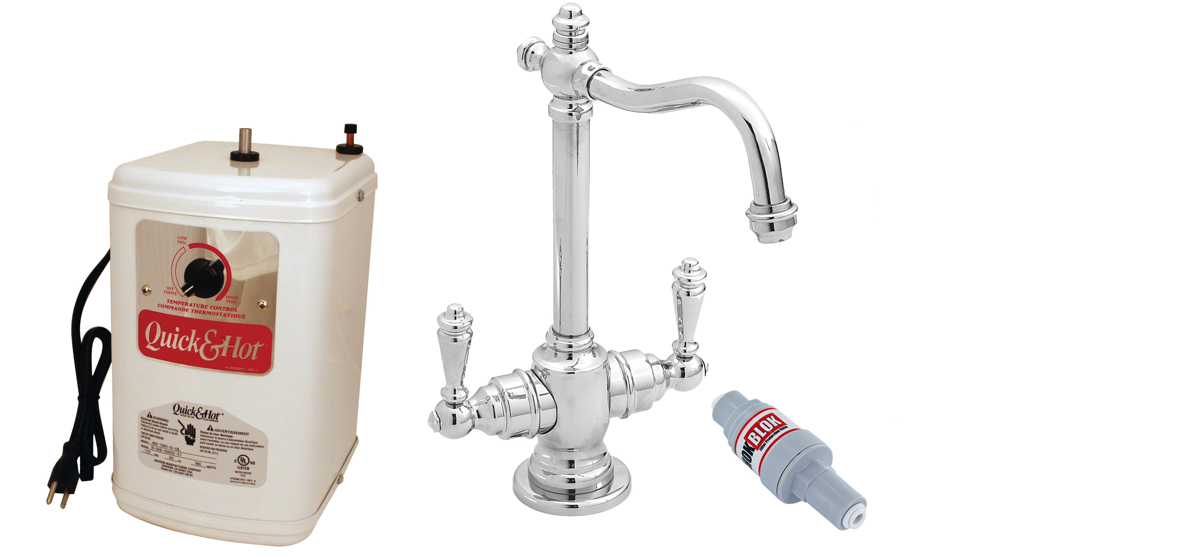 Westbrass Victorian 9 in. Hot and Cold Water Dispenser and Tank D205HFP in  Polished Chrome - Walmart.com