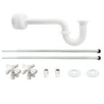 thumbnail image 1 of Westbrass Victorian Style Console Sink Supply Kit with P-Trap and Cross Handle Angle Stops, Powder Coat White, 1 of 12