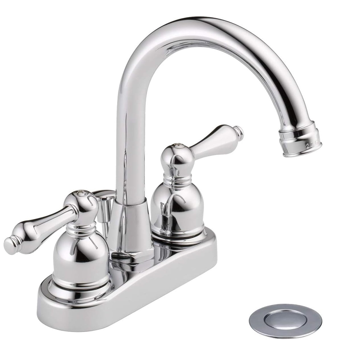 Polished Chrome Double Handle High Arc Bathroom Faucet