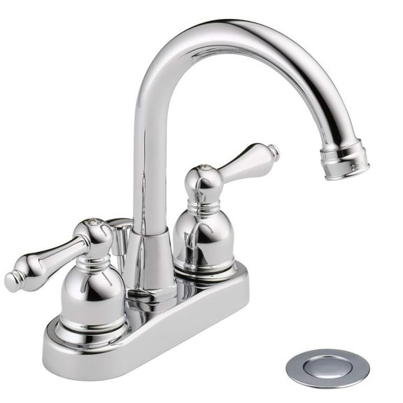 Westbrass WAS00X-26 2-Handle Hi-Arc Spout Centerset Bathroom Faucet, Polished Chrome