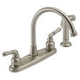 thumbnail image 1 of Westbrass WAS01-20 Hi-Arc 2-Handle Kitchen Faucet with Side Sprayer, Satin Nickel, 1 of 6