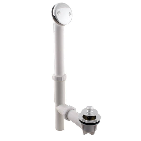 Westbrass White 1-1/2 in. Tubular Twist & Close Bath Waste in Matte White