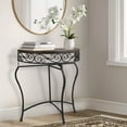 thumbnail image 1 of Westcharm Boston Metal Half Moon Console Table, Accent Demilune Table for Living Room, Entryway, Kitchen, Black and Dark Brown, 1 of 4