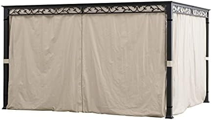 Westcharm Universal Gazebo Curtains 10' X 10' Replacement 4 Panels ...