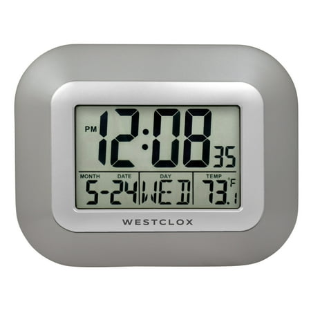 Westclox 0.99" Digital Modern Indoor Wall Clock, Easy To Read Lcd Display