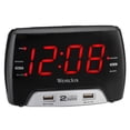 thumbnail image 1 of Westclox  1 in. Black Digital Plug-In Radio USB Clock, 1 of 1