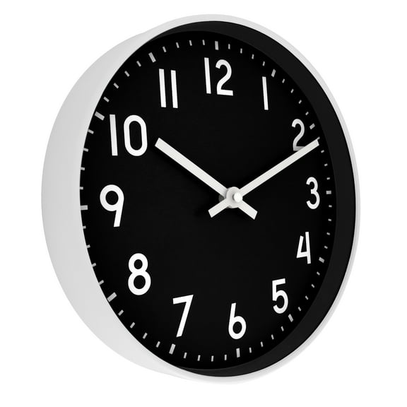 Westclox 10" Wall Clock with Black Dial, 10 In. Diam. X 2H