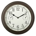thumbnail image 1 of Westclox 12" Brown Indoor/Outdoor Plastic Analog QA Wall Clock with Temperature & Humidity Displays, 1 of 6