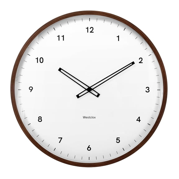 Westclox 12" Contemporary Minimal Woodgrain Wall Clock with Quartz Accuracy