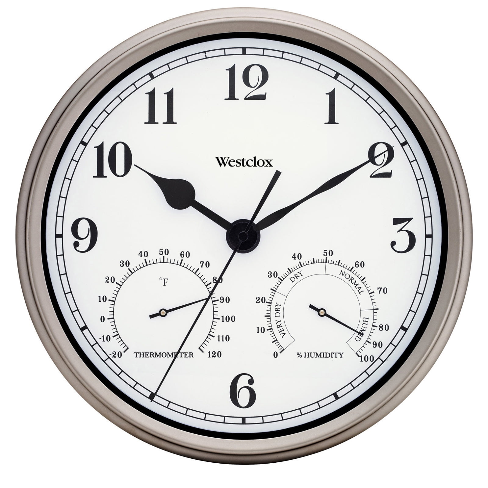 Oversized Silver Metal Round Wall Clock with Glass Face