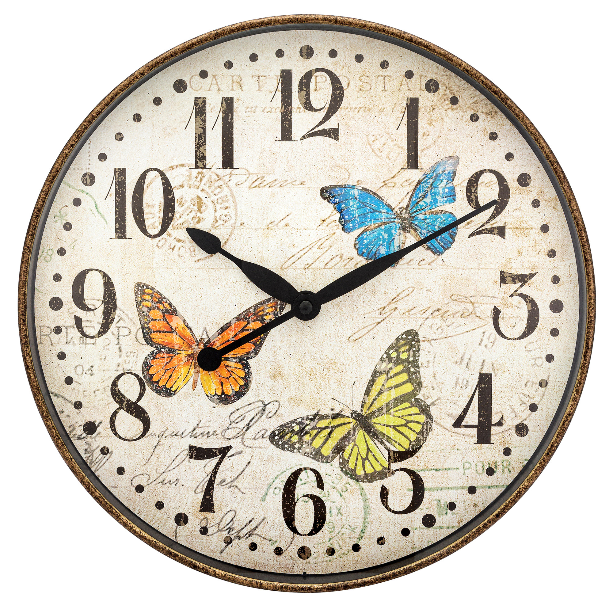 Westclox 12" Round Butterfly Wall Clock - image 1 of 6