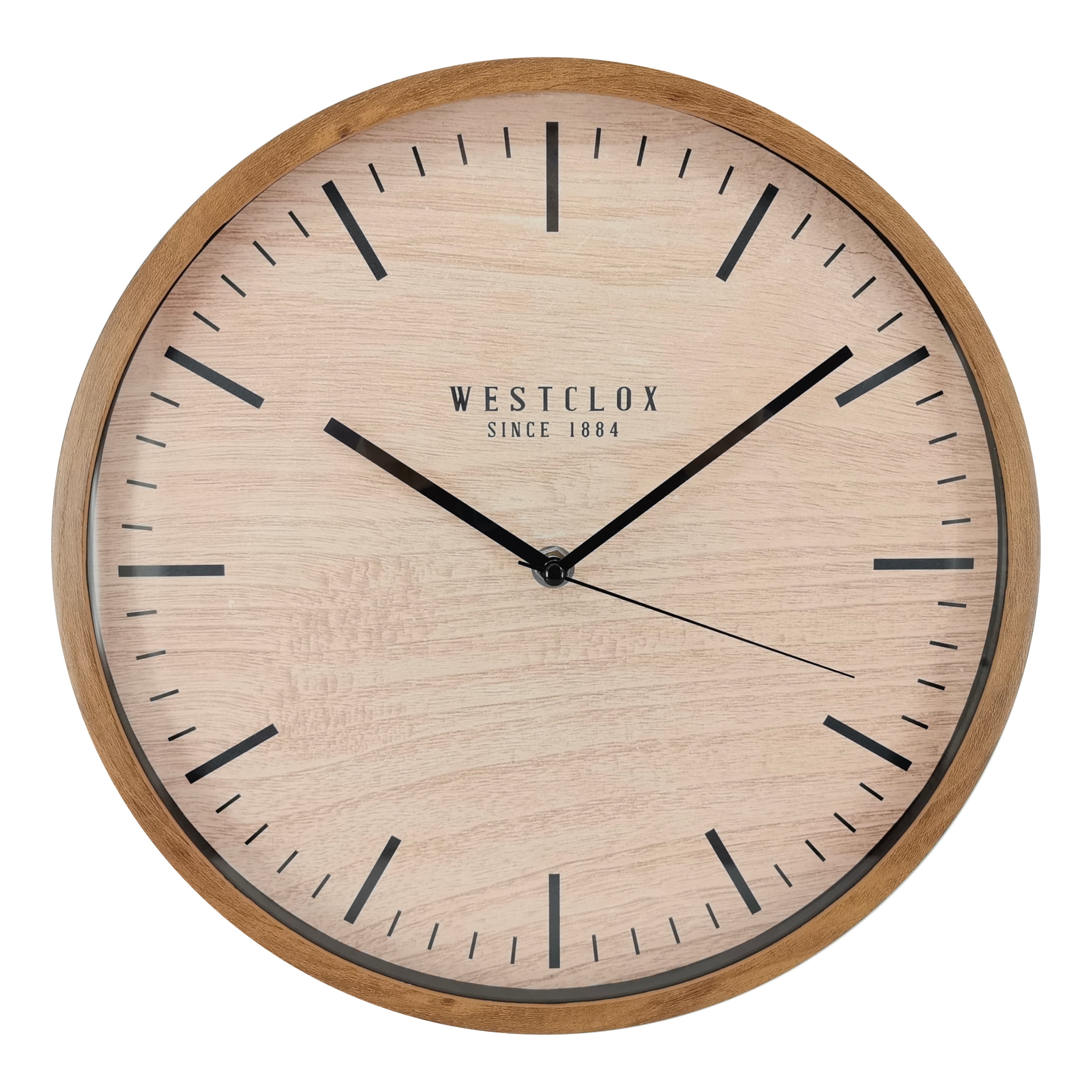 Westclox 12" Two-Tone Woodgrain Wall Clock with Quartz Accuracy