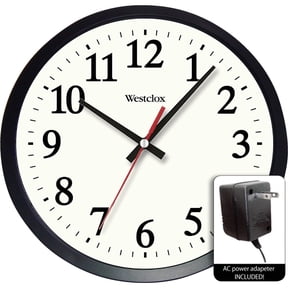 Westclox 14" Black Round Electric Powered Office Analog Quartz Accurate Wall Clock