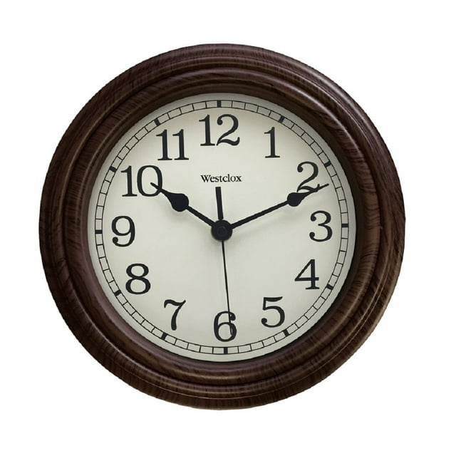 Westclox 33883P Round Wooden Wall Clock, 9.5", Each - Walmart.com