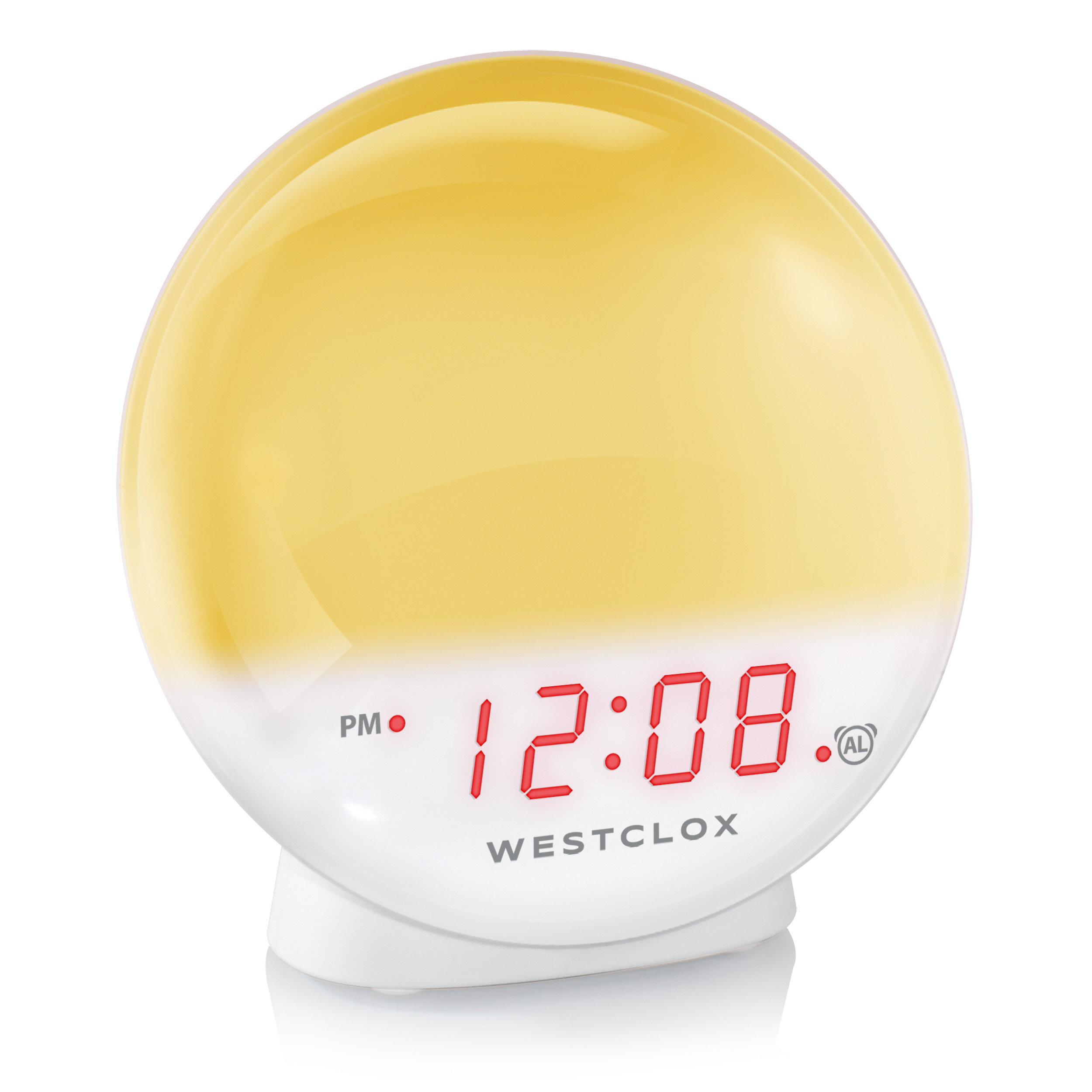 Westclox 5" White Electric Sunrise Simulator Alarm Clock with Digital LED Display and Dimmable Nightlight - image 1 of 10