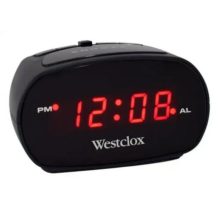 Westclox 71043 6 Inch Black Led Alarm Clock, Electric