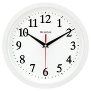 Westclox 9.75" Basic White Analog QA Wall Clock