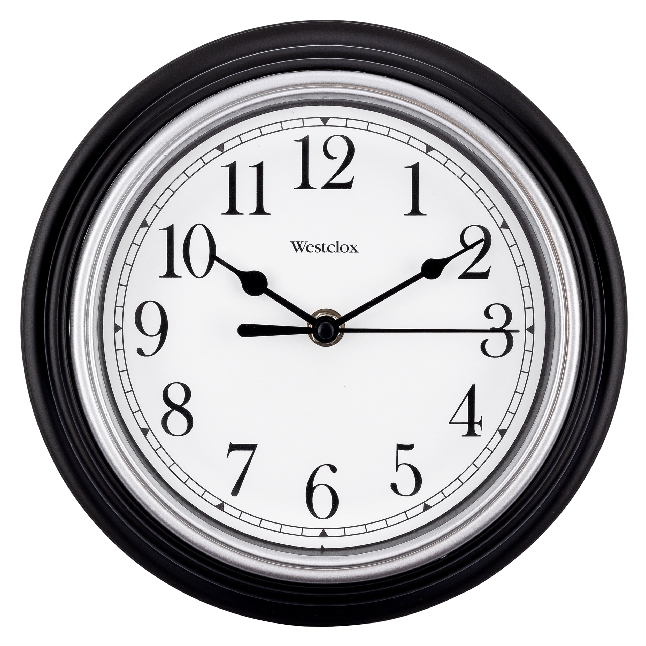 Westclox 9" Black and Silver Round Analog Wall Clock