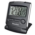 Westclox Black and Silver Fold able Digital Travel Alarm Clock with Large LCD Display - image 1 of 2