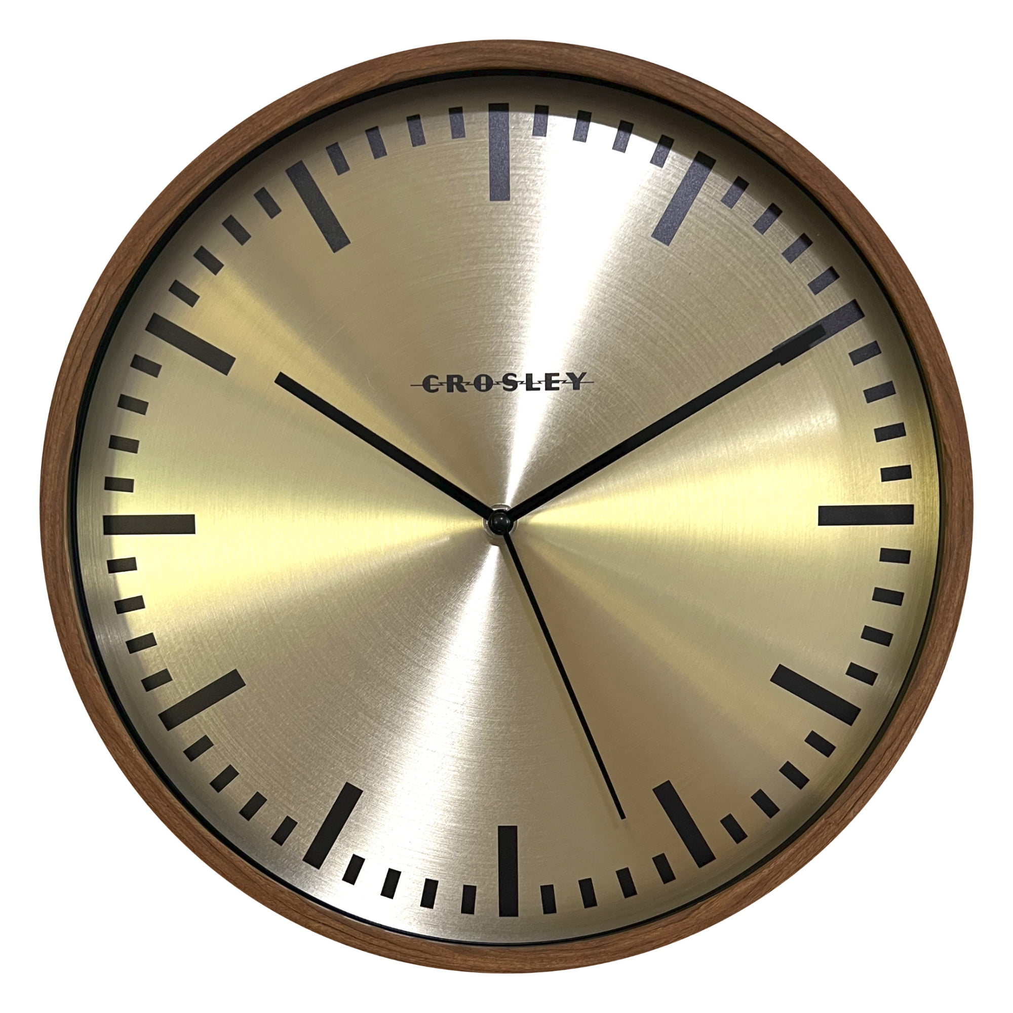 Westclox Elegant 14" Chestnut Woodgrain Wall Clock with Gold Dial – Classic Home Décor