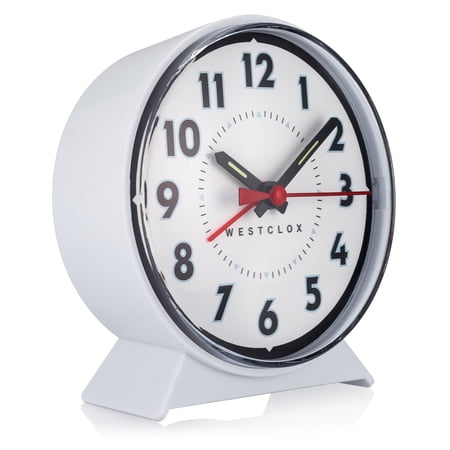 Westclox Key Wound Alarm Clock "Wind-Up" Alarm Clocks, Loud Bell Alarm, Red Second Hand, Black Hands