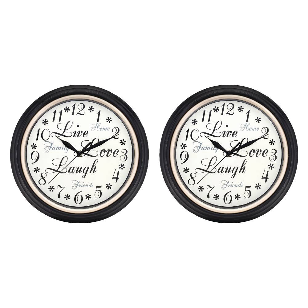 Westclox Live Laugh Love Wall Clock Inspiration 12 in Round Analog