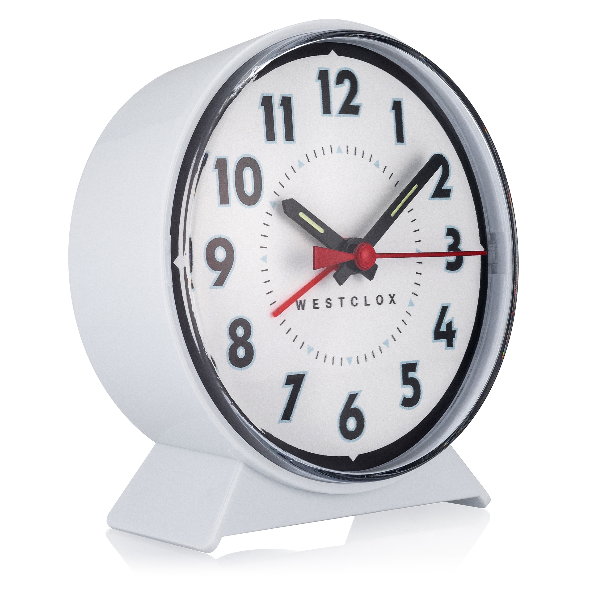 Westclox Retro Style Analog Mechanical Keywound Bedside or Desk Alarm Clock - White Dial - image 1 of 4