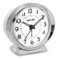 thumbnail image 1 of Westclox Silver and White Quartz Accuracy Analog Battery Operated Bedside or Desk Alarm Clock, 11611QA, 1 of 5