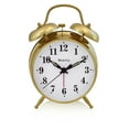thumbnail image 1 of Westclox Vintage Style Analog QA Twin Bell Alarm Clock Gold Finish – Model 70010G, 1 of 5