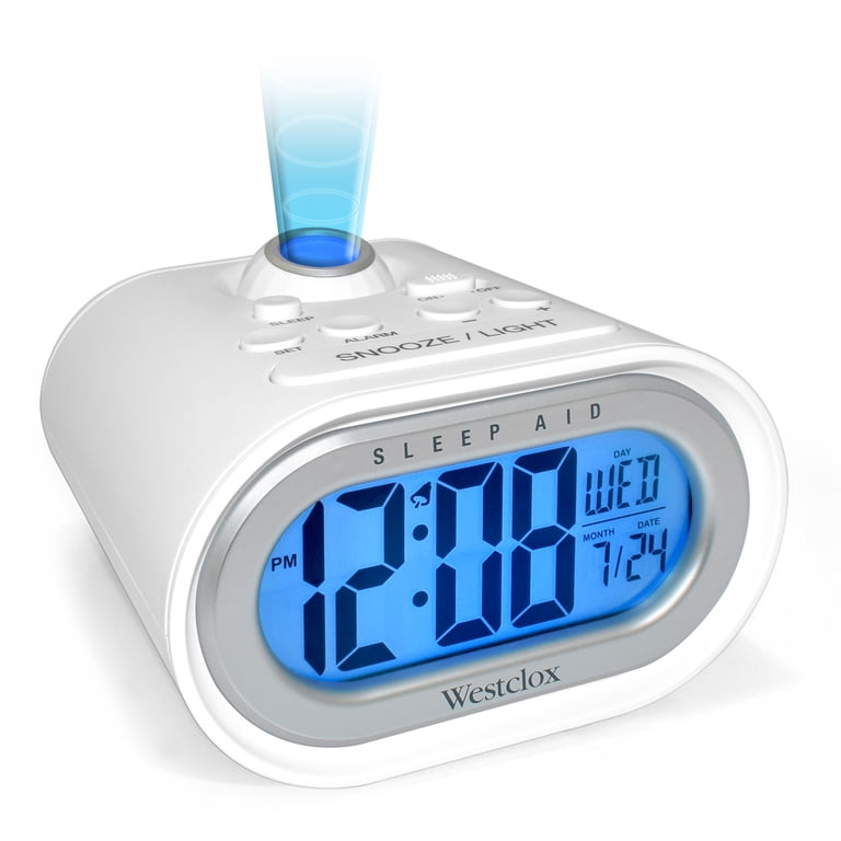 Westclox White Digital Sleep Aid Alarm Clock with Light Therapy