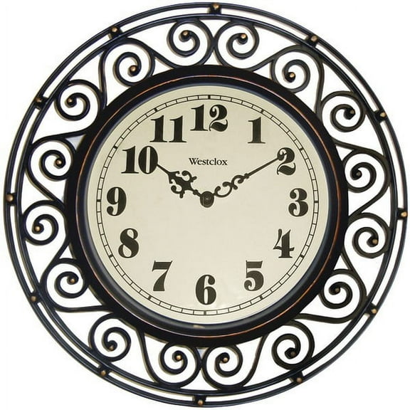 Westclox Wrought Iron Style 12" Round Wall Clock