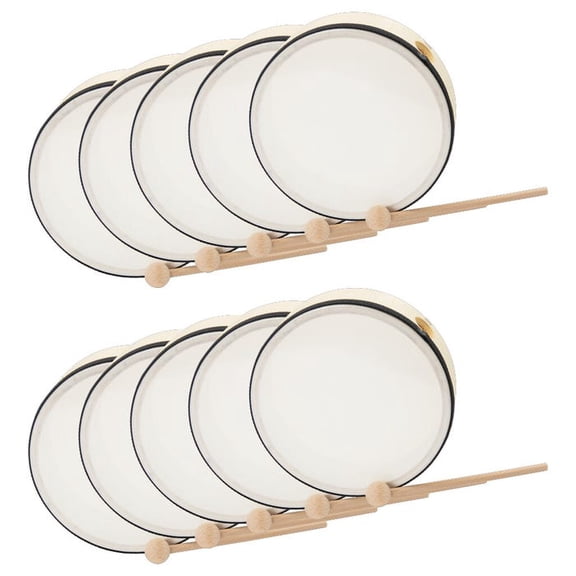 Westco 10-Pack of 8" Frame Drums w/ Mallets, Synthetic Heads