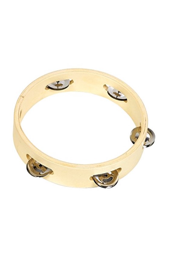 8 inch headless wood tambourine (age 18+ months)