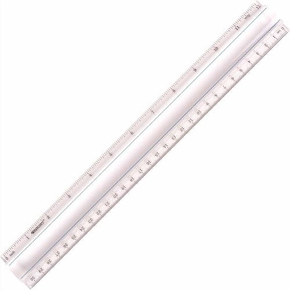 Westcott 12" Clear Magnifying Data Processing Ruler, 12" Length, 1/16 Graduations, Imperial, Metric Measuring System, Glass (15571) | 5-Pack (5 Total)
